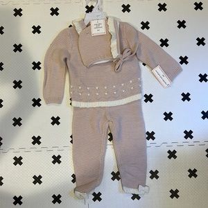 NWT Baby Girl Cupcakes and Cashmere Set with Bonnet